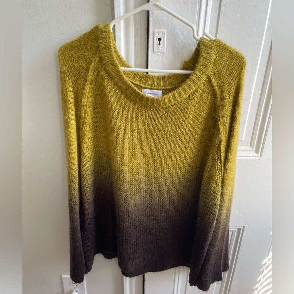 Ombre yellow to brown sweater